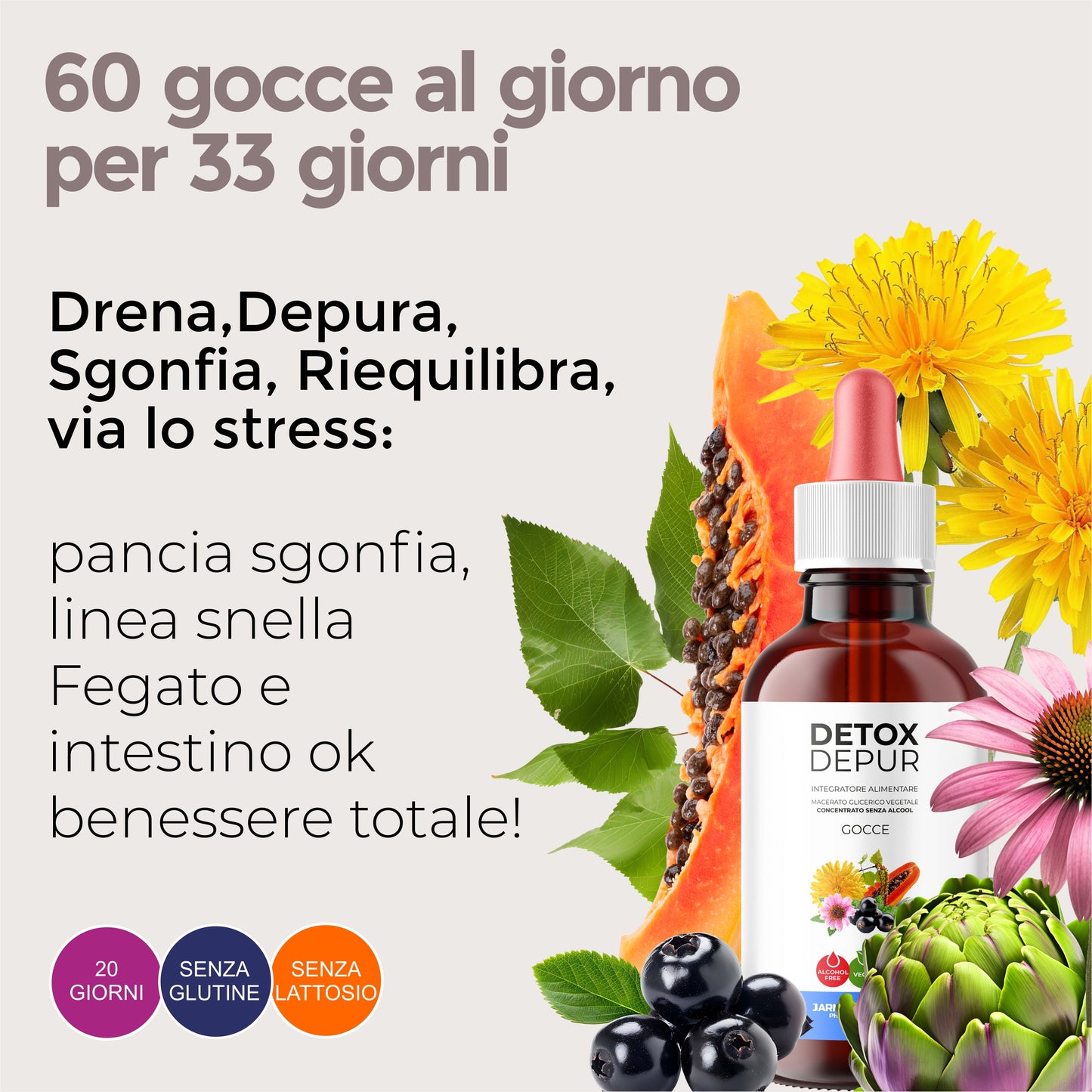 DETOX DEPUR - DEPURAZIONE CORPO (Soluzione Gocce)