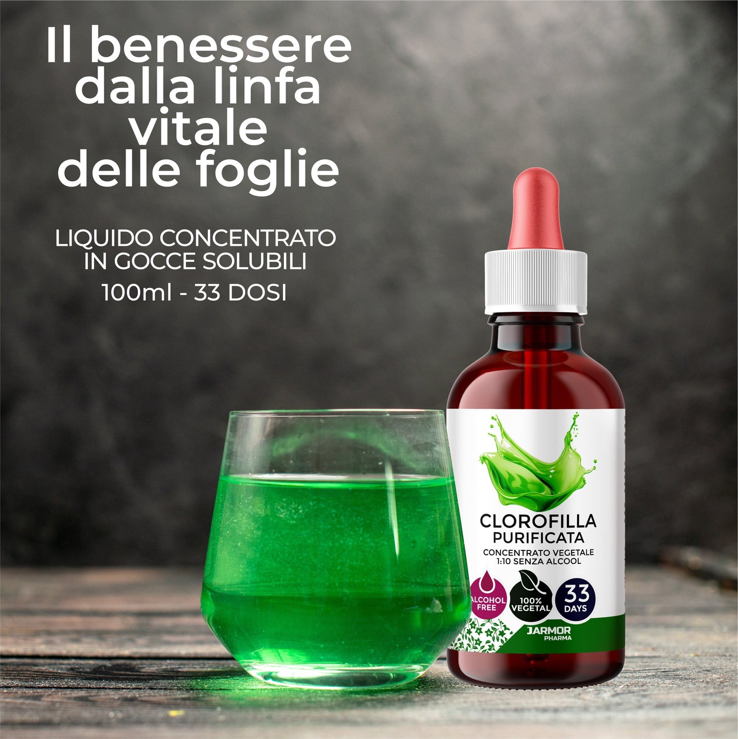 CLOROFILLA PURIFICATA - ANTIOSSIDANTE DISINTOSSICANTE (Soluzione Gocce)