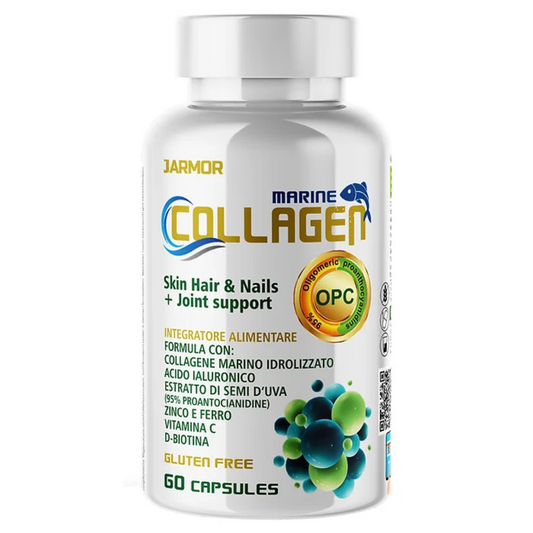 MARINE COLLAGEN - Integratore di collagene e acido ialuronico per pelle capelli unghie Capsule